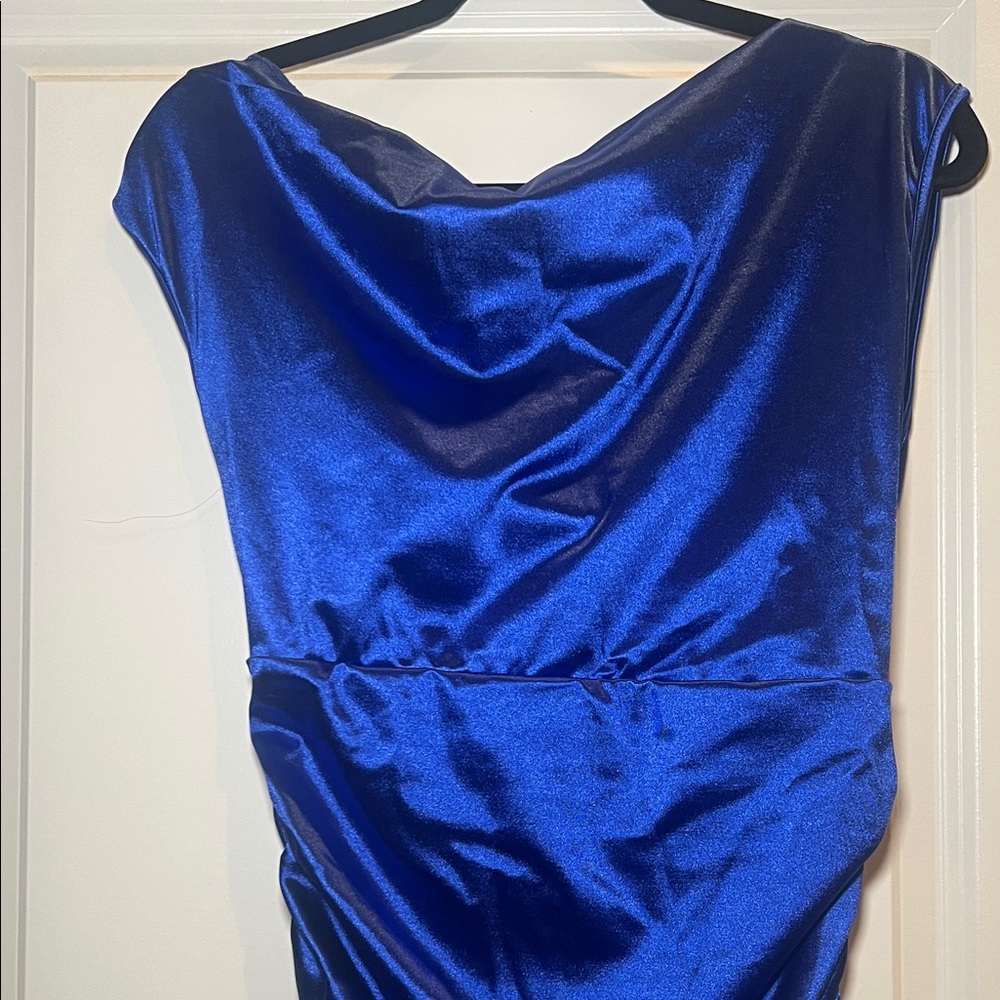SHEIN Royal Blue Satin Mini Dress